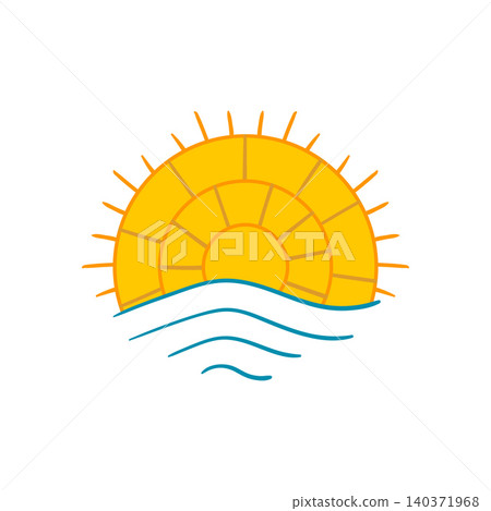 Beautiful fairytale sun vector illustration 140371968
