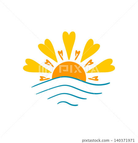 Beautiful fairytale sun vector illustration 140371971