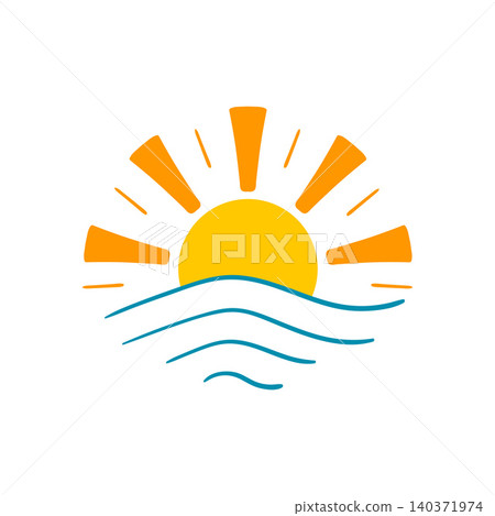 Beautiful fairytale sun vector illustration 140371974
