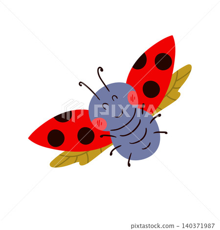 Beautiful fairytale insect vector illustration Beautiful fairytale insect vector illustration 140371987