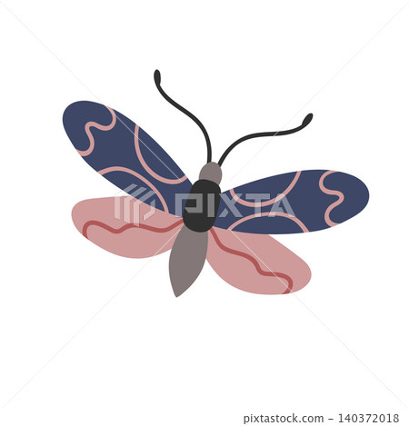 Beautiful fairytale insect vector illustration Beautiful fairytale insect vector illustration 140372018