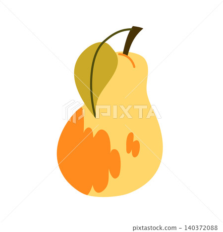 Autumn Pear Vector Illustration Flat Geometric Whole Ripe Fruit Isolated Autumn Pear Vector Illustration Flat Geometric Whole Ripe Fruit Isolated 140372088