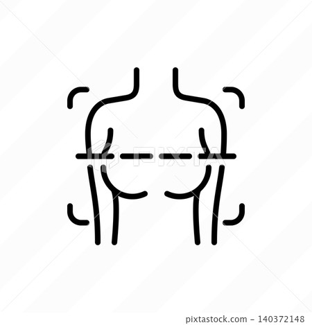 Mammography thin line icon: female breast in scanner. Laboratory research. Modern vector illustration. Mammography thin line icon: female breast in scanner. Laboratory research. Modern vector illustration. 140372148