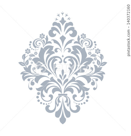 Damask graphic ornament. Floral design element. Gray and white vector pattern Damask graphic ornament. Floral design element. Gray and white vector pattern 140372160