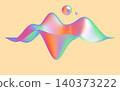 A serene abstract 3D scene with floating glossy forms and soft pastel gradients - 3d illustration 140373222