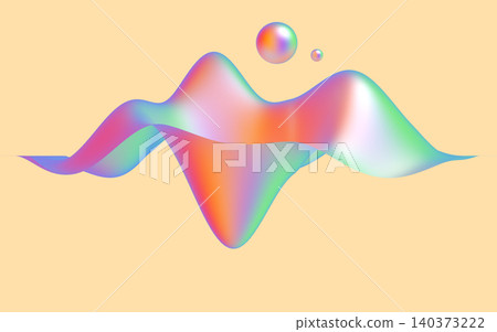 A serene abstract 3D scene with floating glossy forms and soft pastel gradients - 3d illustration A serene abstract 3D scene with floating glossy forms and soft pastel gradients - 3d illustration 140373222