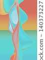 A serene abstract 3D scene with floating glossy forms and soft pastel gradients - 3d illustration 140373227
