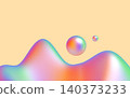 A serene abstract 3D scene with floating glossy forms and soft pastel gradients - 3d illustration 140373233