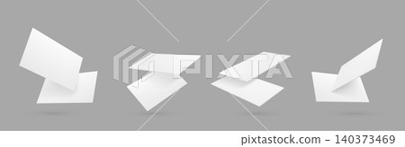 3d realistic blank business cards floating in air 140373469