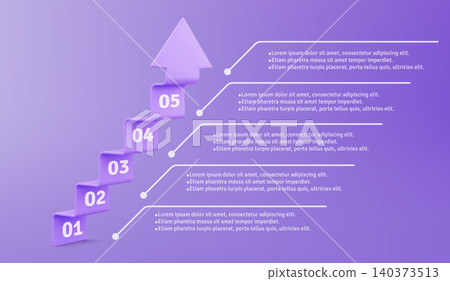 3d infographic steps stair with arrow, 5 levels 3d infographic steps stair with arrow, 5 levels 140373513
