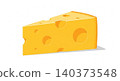 Single triangular slice of swiss cheese vector illustration with triangular illustration isolated appetizer culinary ingredient wholesome snacking vectorized nutrition yellowish 140373548