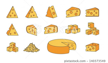 Collection of assorted swiss cheese pieces and blocks set with collection assortment illustration ingredient culinary products isolated appetizer nutrition selection clipping wholesome Collection of assorted swiss cheese pieces and blocks set with collection assortment illustration ingredient culinary products isolated appetizer nutrition selection clipping wholesome 140373549
