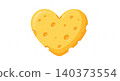 Heart shaped piece of yellow swiss cheese with valentines romantic ingredient emmental appetizer illustration isolated background 140373554