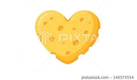 Heart shaped piece of yellow swiss cheese with valentines romantic ingredient emmental appetizer illustration isolated background Heart shaped piece of yellow swiss cheese with valentines romantic ingredient emmental appetizer illustration isolated background 140373554