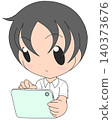 A male student using a tablet 140373676