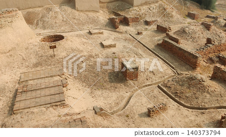 Harappa archaeological site Pakistan with ruins and discovered well Harappa archaeological site Pakistan with ruins and discovered well 140373794
