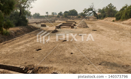 Harappa archaeological site Pakistan with traces of indigo workshops Harappa archaeological site Pakistan with traces of indigo workshops 140373796