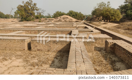 Harappa ruins Pakistan showing houses built in different styles Harappa ruins Pakistan showing houses built in different styles 140373811