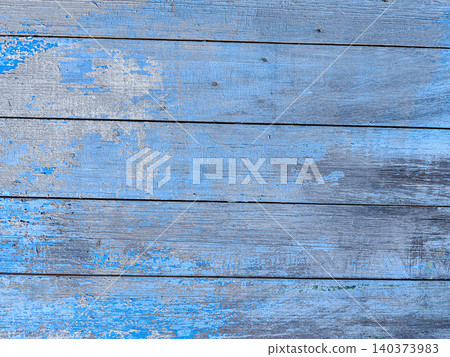 Blue Background Texture of Antique Weathered Timber Fence with Flaking Paint and Scratches Blue Background Texture of Antique Weathered Timber Fence with Flaking Paint and Scratches 140373983