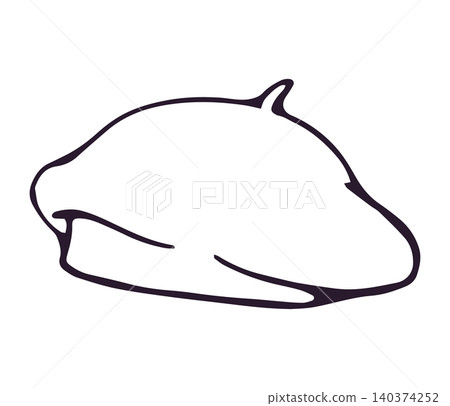 Hand drawn beret hat doodle illustration isolated on white background Hand drawn beret hat doodle illustration isolated on white background 140374252
