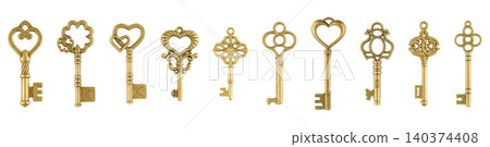 Decorative antique keys layout template for fantasy graphic asset Decorative antique keys layout template for fantasy graphic asset 140374408