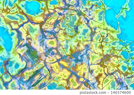 Abstract background with a cracked turquoise and yellow pattern. Abstract background with a cracked turquoise and yellow pattern. 140374600
