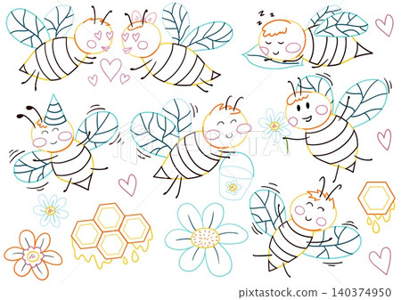 Cute romantic illustration. Pastel background, playful cartoon style 140374950