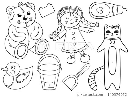 Set of cute vector illustrations Set of cute vector illustrations 140374952