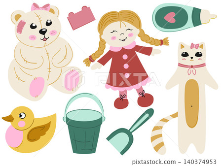 Set of cute vector illustrations Set of cute vector illustrations 140374953