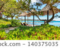 Breathtaking view of  beach of Santa Giulia resort. 140375035