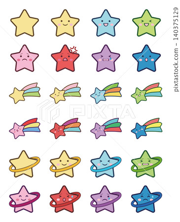Cute star icon set 140375129