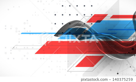 Modern abstract wave art background is made in a frame style. Template for science and technology presentation. Vector. Modern abstract wave art background is made in a frame style. Template for science and technology presentation. Vector. 140375259