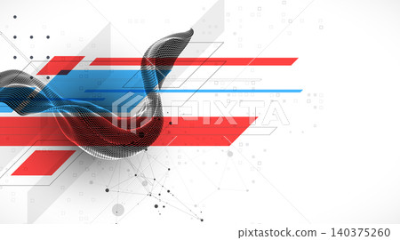 Modern abstract wave art background is made in a frame style. Template for science and technology presentation. Vector. Modern abstract wave art background is made in a frame style. Template for science and technology presentation. Vector. 140375260