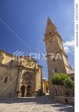 Cathedral of Santo Domingo de la Calzada bell tower and facade Cathedral of Santo Domingo de la Calzada bell tower and facade 140375769