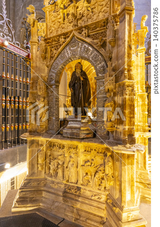 Saint Domingo de la Calzada statue in ornate shrine Saint Domingo de la Calzada statue in ornate shrine 140375786