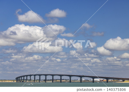 Pont de Saint Nazaire spanning Loire estuary in FRANCE Pont de Saint Nazaire spanning Loire estuary in FRANCE 140375806
