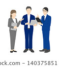 一套完整的男女專業人士（商務人士）全身插畫 - 向量素材 140375851