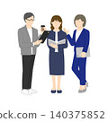 一套完整的男女專業人士（商務人士）全身插畫 - 向量素材 140375852