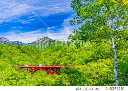 【山梨縣】晴空下的八嶽山脈和東澤大橋 【山梨縣】晴空下的八嶽山脈和東澤大橋 140376361