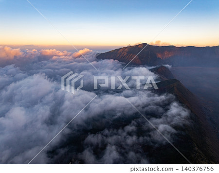 Amazing Mount Bromo volcano during sunrise from king kong viewpoint on Mountain Penanjakan in Bromo Tengger Semeru National Park,East Java,Indonesia.Nature landscape background 140376756