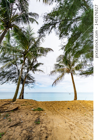 Beautiful beach and sea with clear blue sky background Beautiful beach and sea with clear blue sky background 140376827