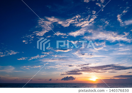 Sunset sky Nature background Beautiful Light Sunset or sunrise over sea Amazing clouds in sunset sky nature light cloud background 140376830