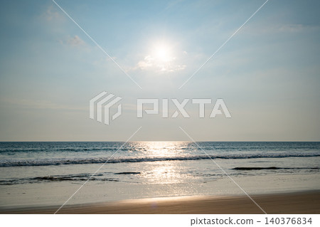 Beautiful beach and sea with clear blue sky background Beautiful beach and sea with clear blue sky background 140376834