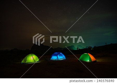 Nightscape with milky way galaxy in thailand 140376840