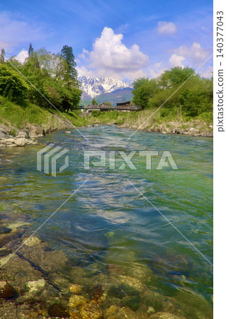 Himekawa River and the Northern Alps (Hakuba Village, Nagano Prefecture) Himekawa River and the Northern Alps (Hakuba Village, Nagano Prefecture) 140377043