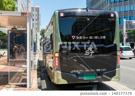 Next-generation SRT articulated buses operating in the Sakae area of Nagoya 140377379