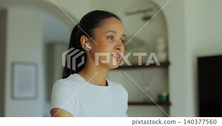 Close up. Workout, woman and walking on treadmill in home for cardio exercise, fitness challenge and burning calories. Close up. Workout, woman and walking on treadmill in home for cardio exercise, fitness challenge and burning calories. 140377560