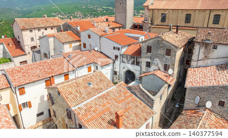 Buzet Town Aerial View Truffle Capital Istria Region Croatia Buzet Town Aerial View Truffle Capital Istria Region Croatia 140377594