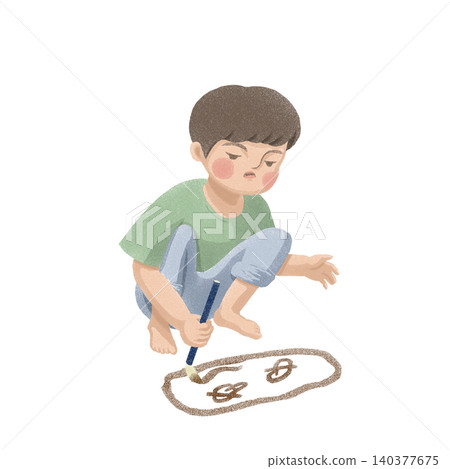 一個男孩畫 140377675