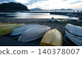 Boats lined up on the beach 140378007